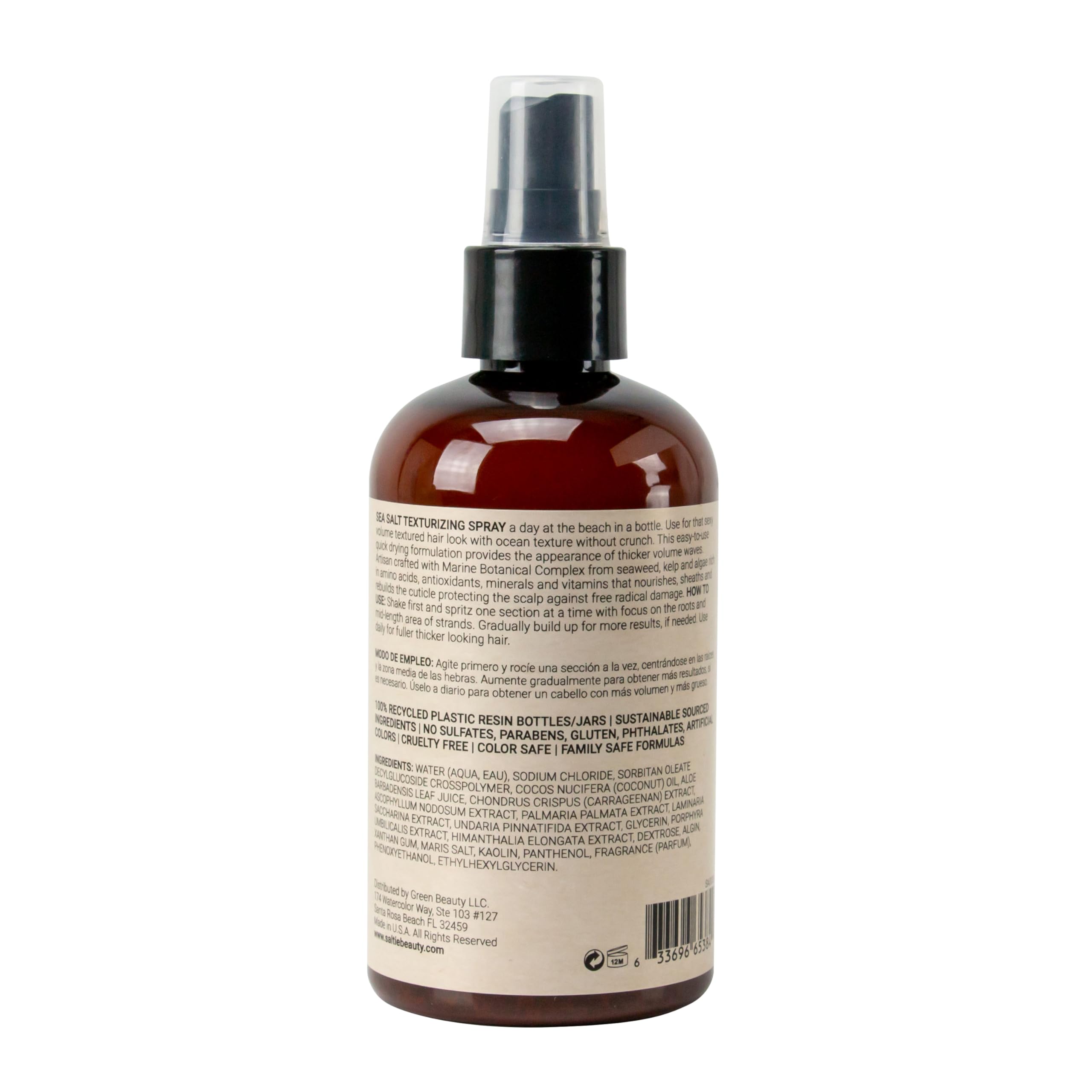 Saltie BY 30A Sea Salt Texturizing Spray – Beachy Volume, UV Protection, All Hair Types (8.5 oz/250 ml)