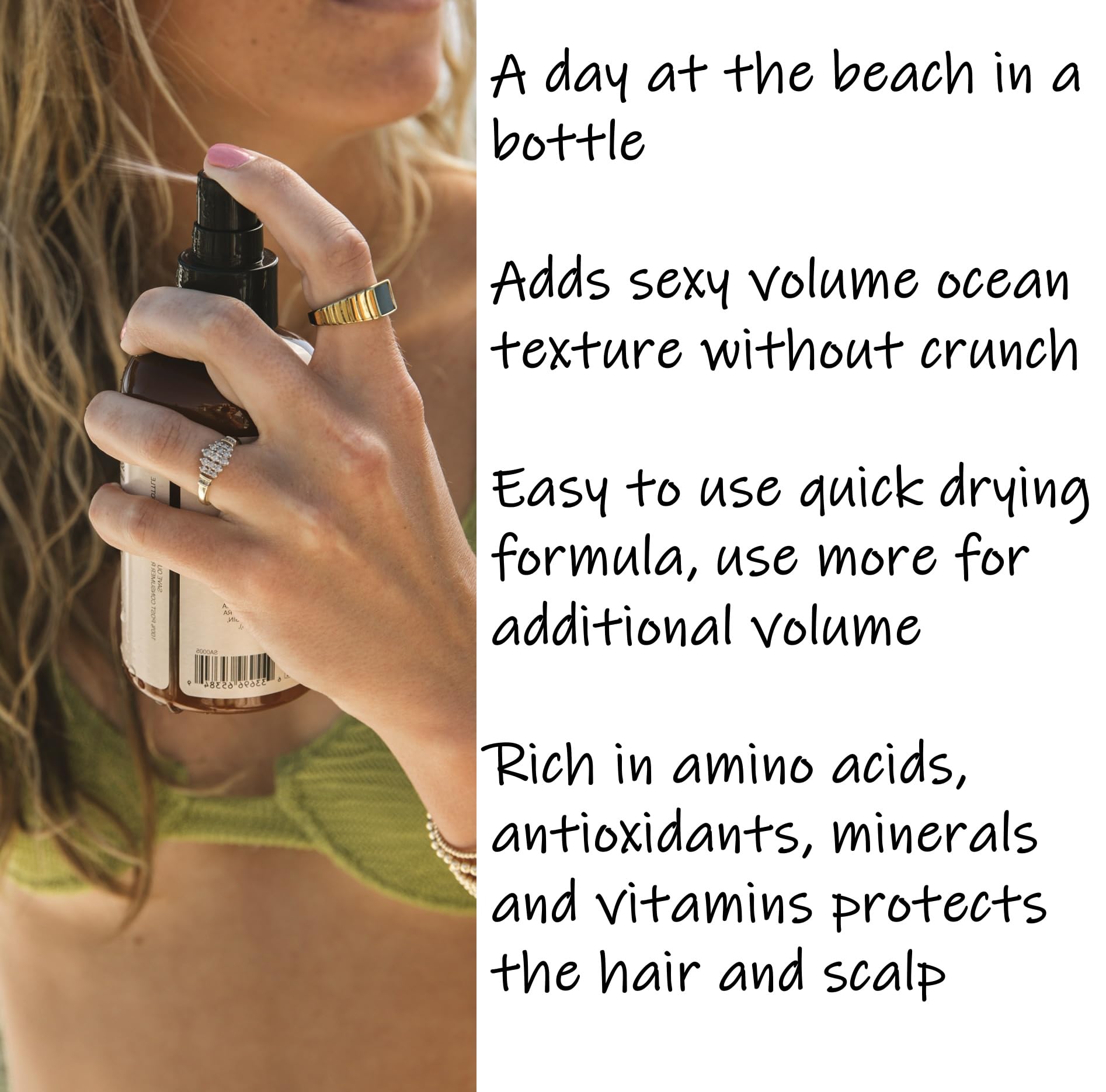 Saltie BY 30A Sea Salt Texturizing Spray – Beachy Volume, UV Protection, All Hair Types (8.5 oz/250 ml)