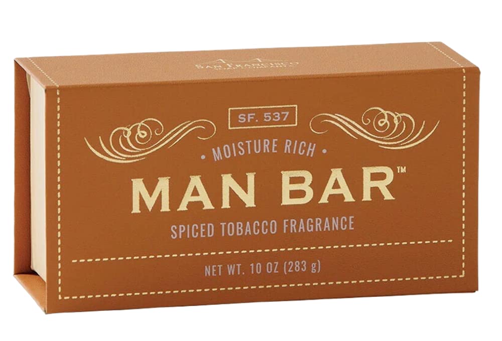 San Francisco Soap Company Man Bar 2-Piece Gift Set – 10 oz Bars – All Skin Types – Spiced Tobacco & Coastal Driftwood