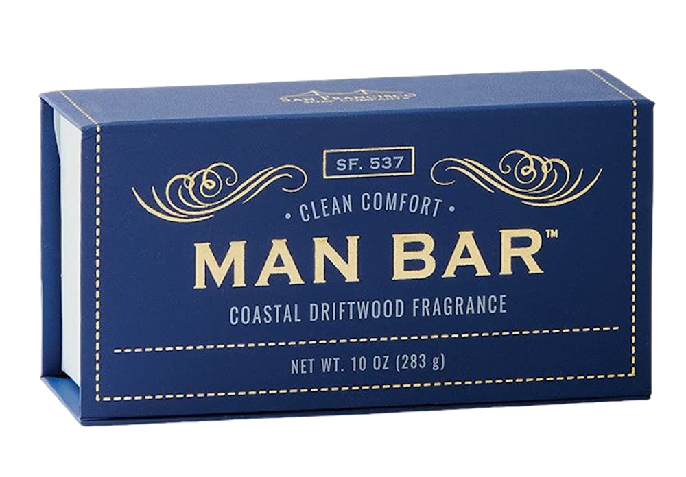San Francisco Soap Company Man Bar 2-Piece Gift Set – 10 oz Bars – All Skin Types – Spiced Tobacco & Coastal Driftwood