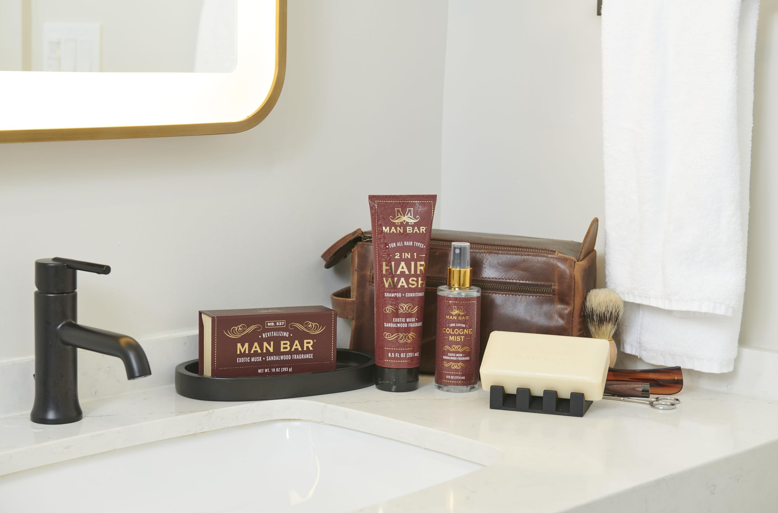 San Francisco Soap Company MAN BAR Cologne Mist Exotic Musk & Sandalwood – Long Lasting, 6 fl oz
