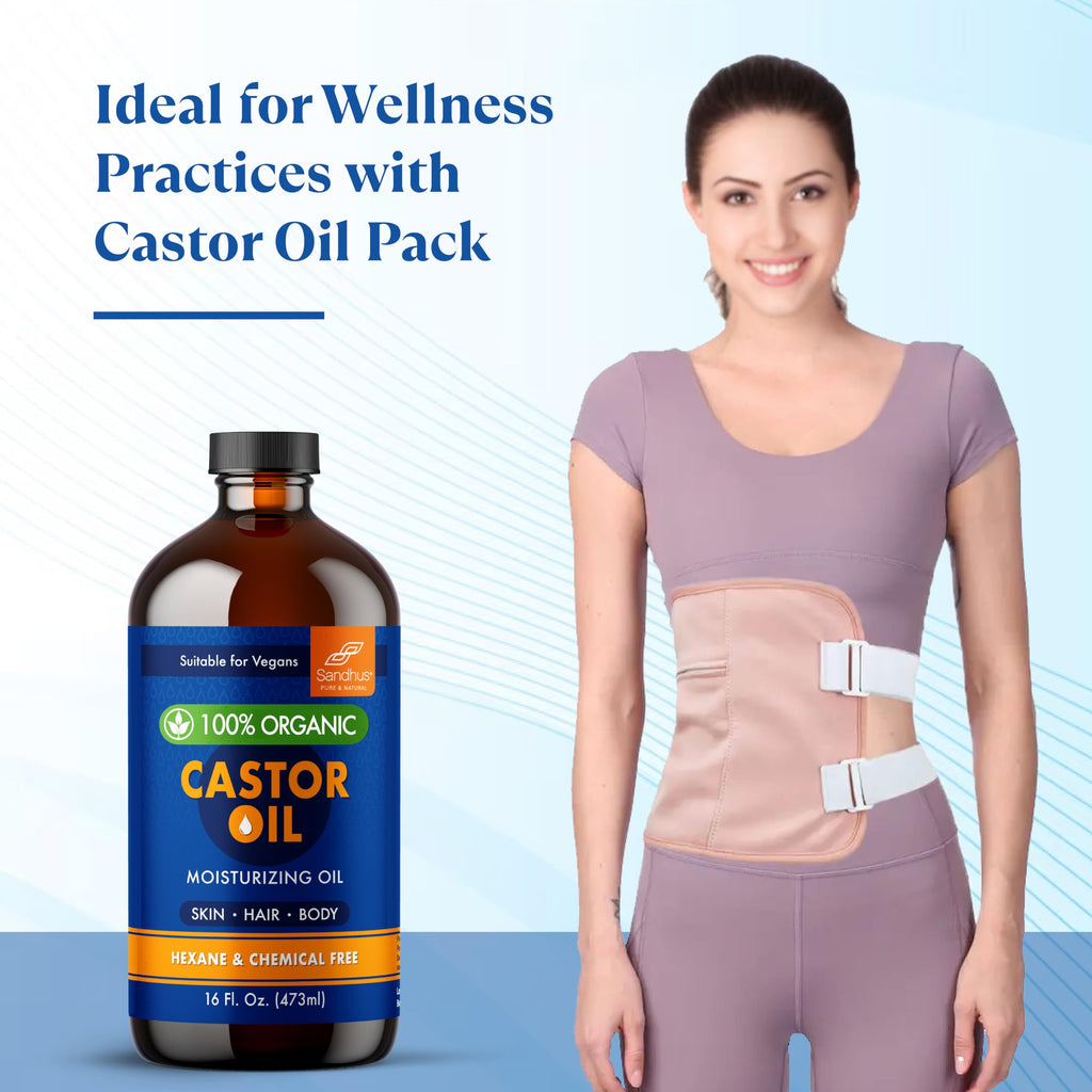 Sandhu's 100% Organic Castor Oil – 16 oz Glass Bottle | Pure, Hexane-Free & Unrefined
