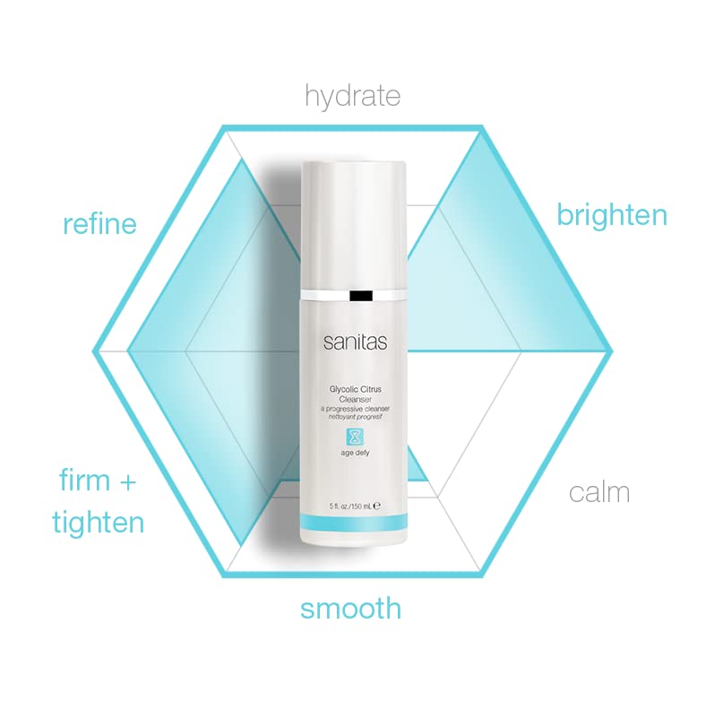 Sanitas Glycolic Citrus Cleanser | Exfoliating Facial Cleanser with Glycolic Acid, 5 oz