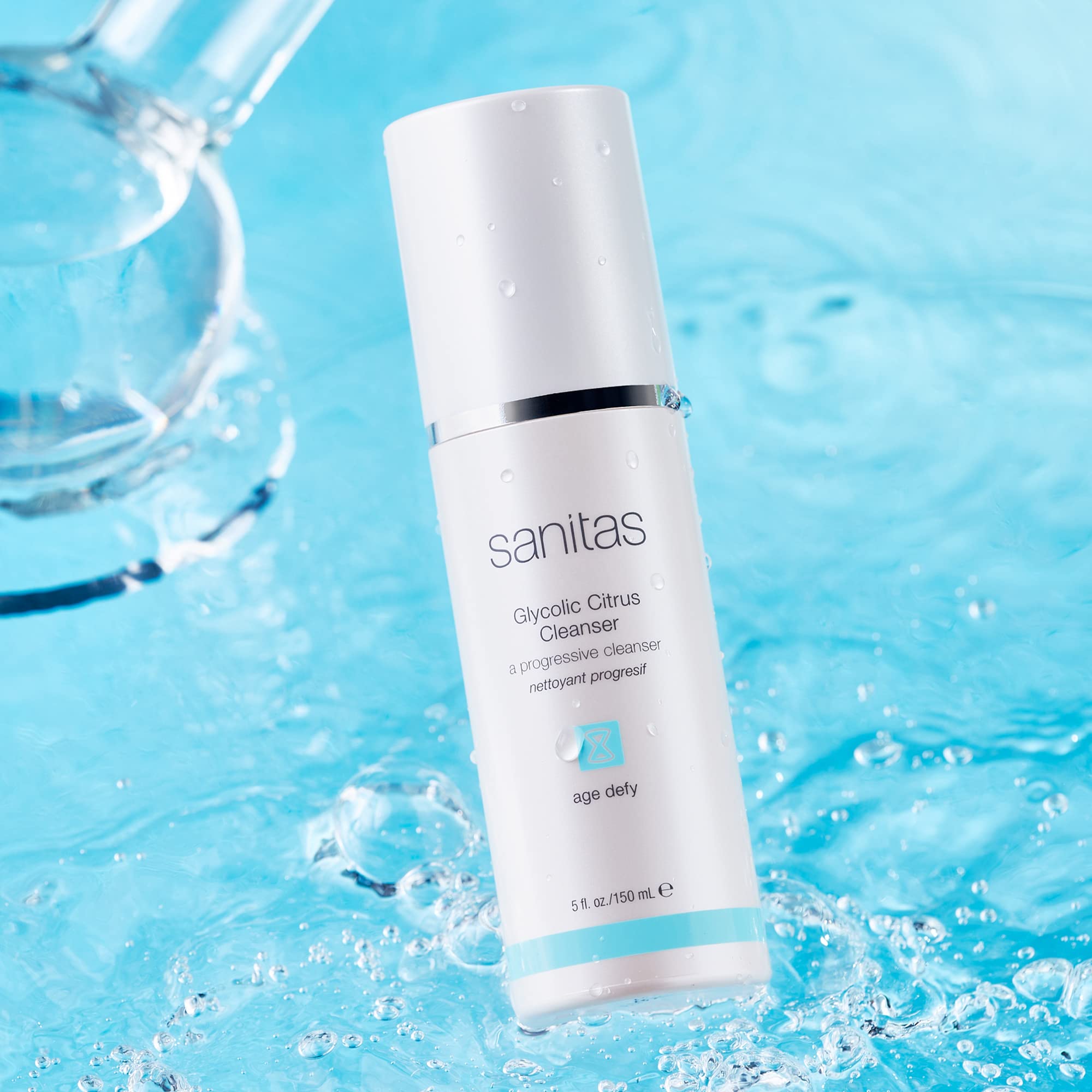 Sanitas Glycolic Citrus Cleanser | Exfoliating Facial Cleanser with Glycolic Acid, 5 oz