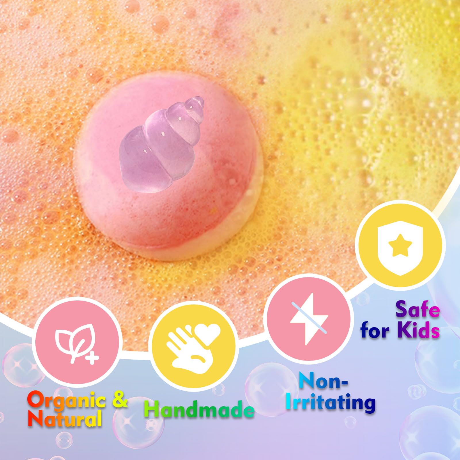 Santrela 30-Pack Kids Bath Bombs with Glow-in-the-Dark Toys | Safe, Scented Gift Set