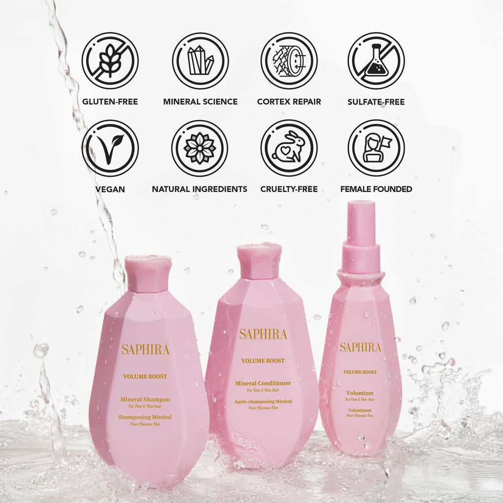 Saphira Volume Boost Shampoo & Conditioner Duo – 8.5oz/250ml
