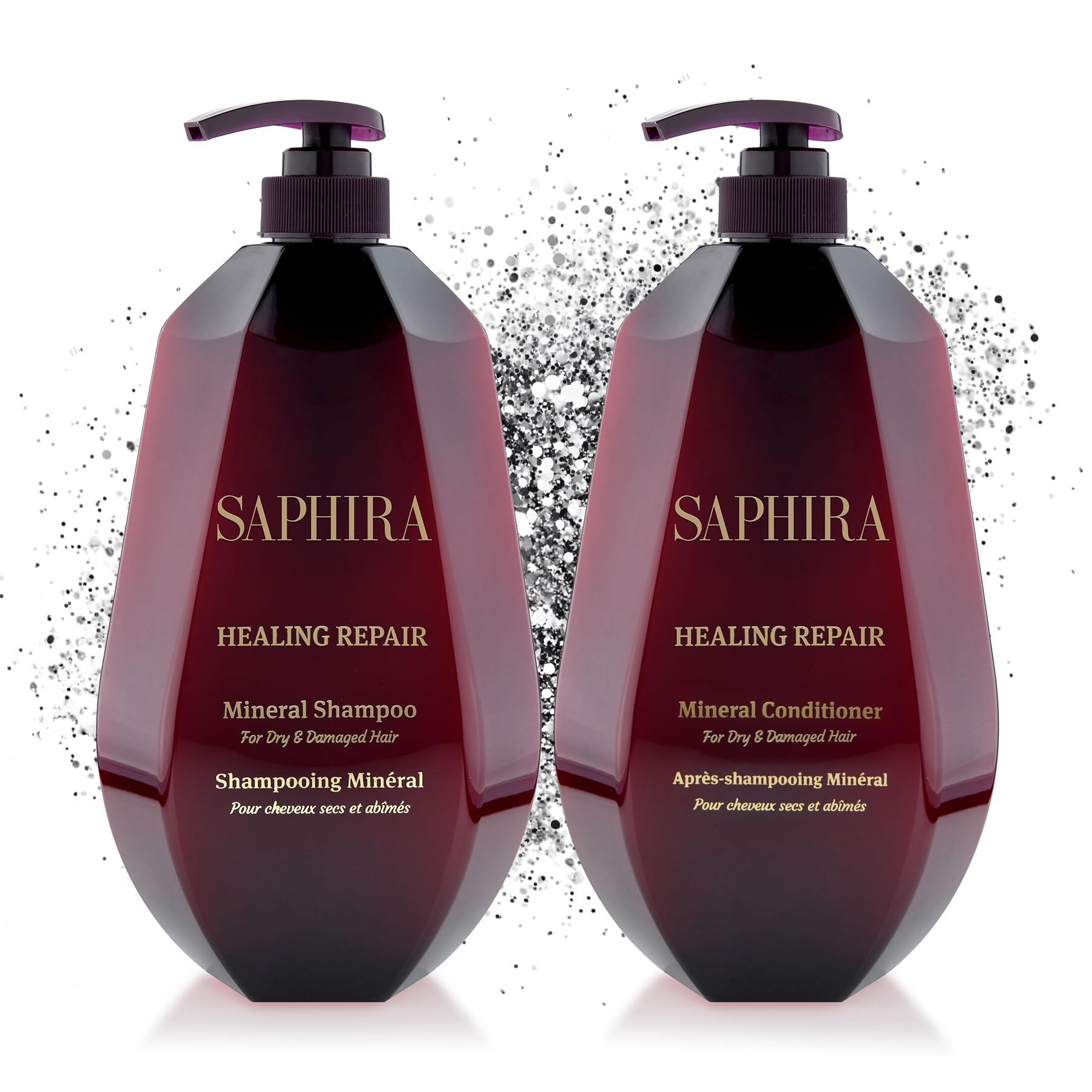 Saphira Healing Repair Shampoo & Conditioner Duo – 34oz / 1 Liter