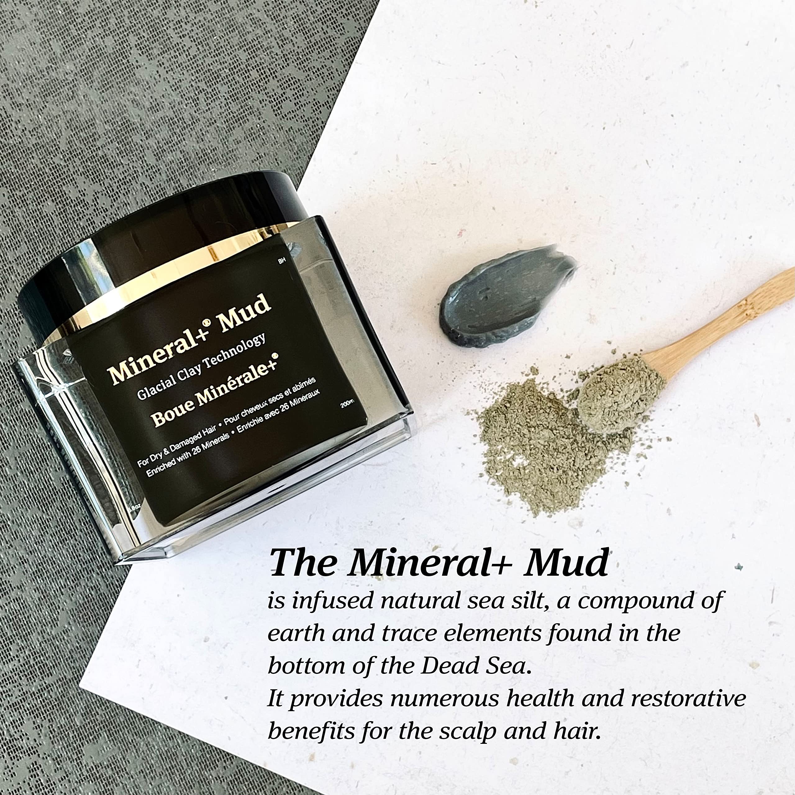 Saphira Mineral+ Mud Hair Mask – Glacial Clay Technology for Dry & Damaged Hair, Sulfate-Free, 6.8 oz