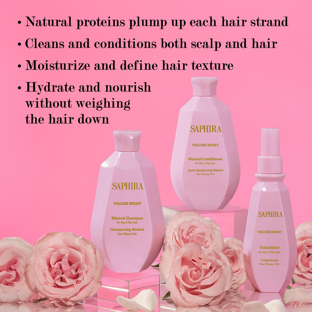 Saphira Volume Boost Kit — Shampoo, Conditioner & Volumizer