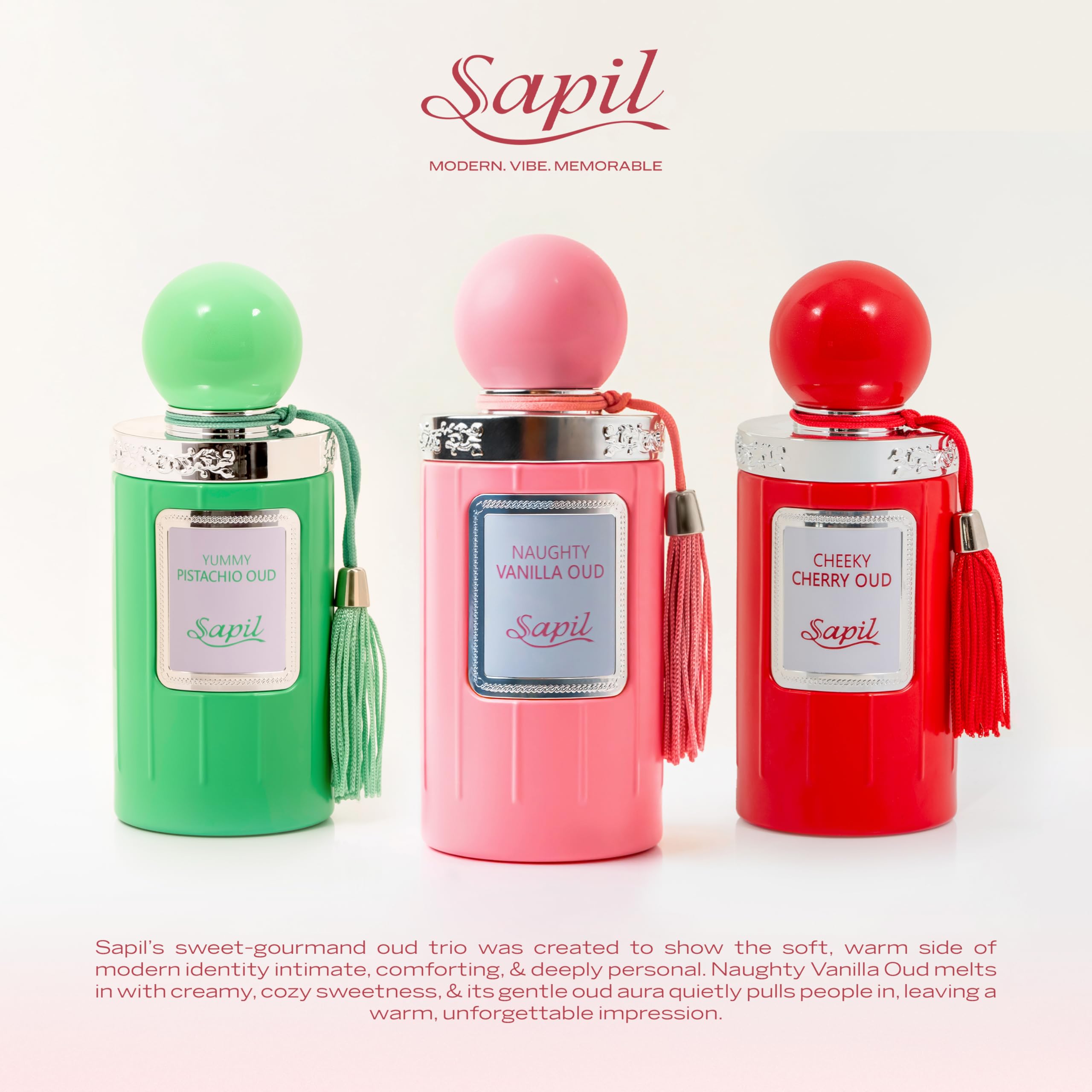 Sapil Naughty Vanilla Oud Eau de Parfum – Unisex Gourmand Scent with Vanilla, Honey & Amber | 3.4 oz / 100 ml