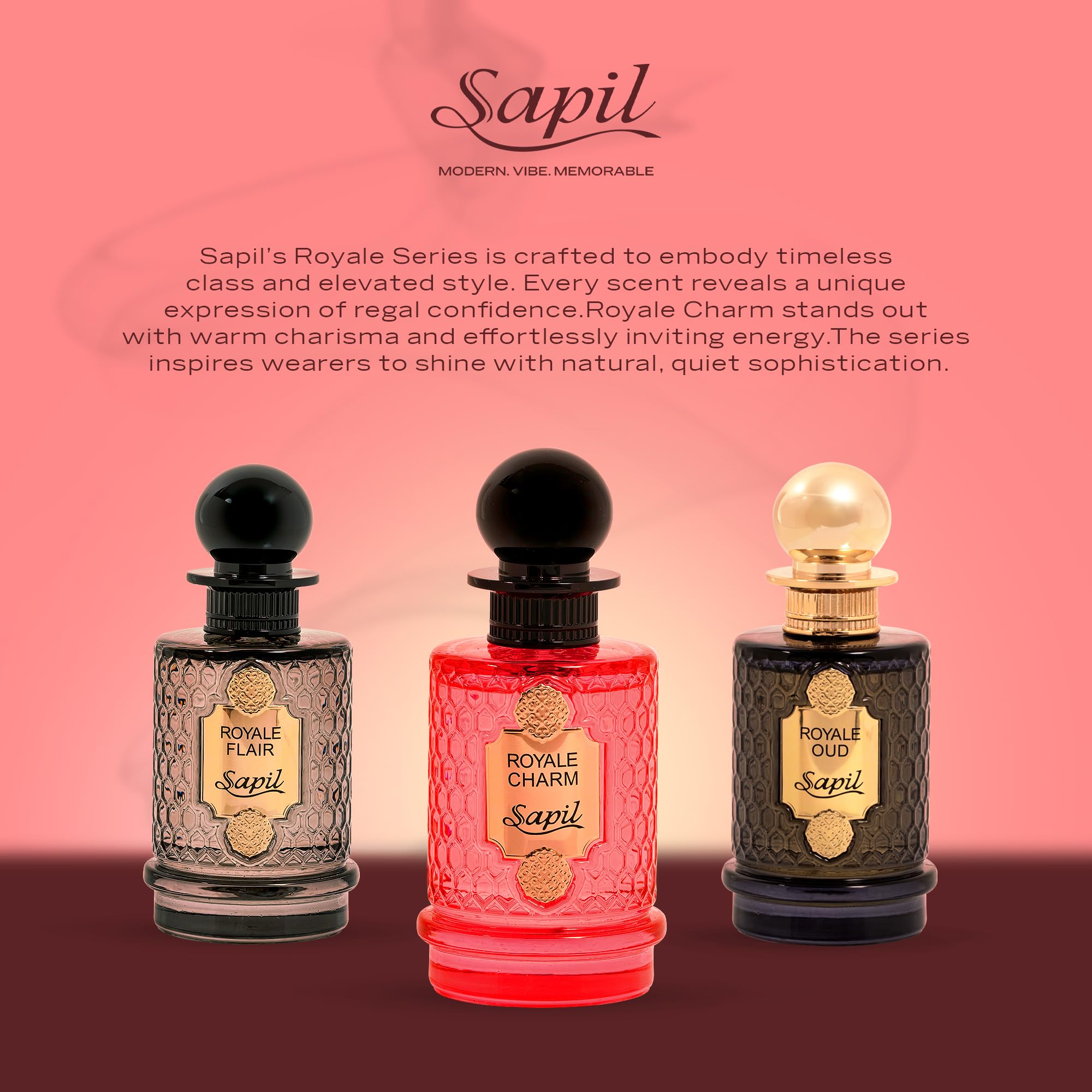 Sapil Royale Charm Eau de Parfum – Unisex Long-Lasting Fragrance (100ml)
