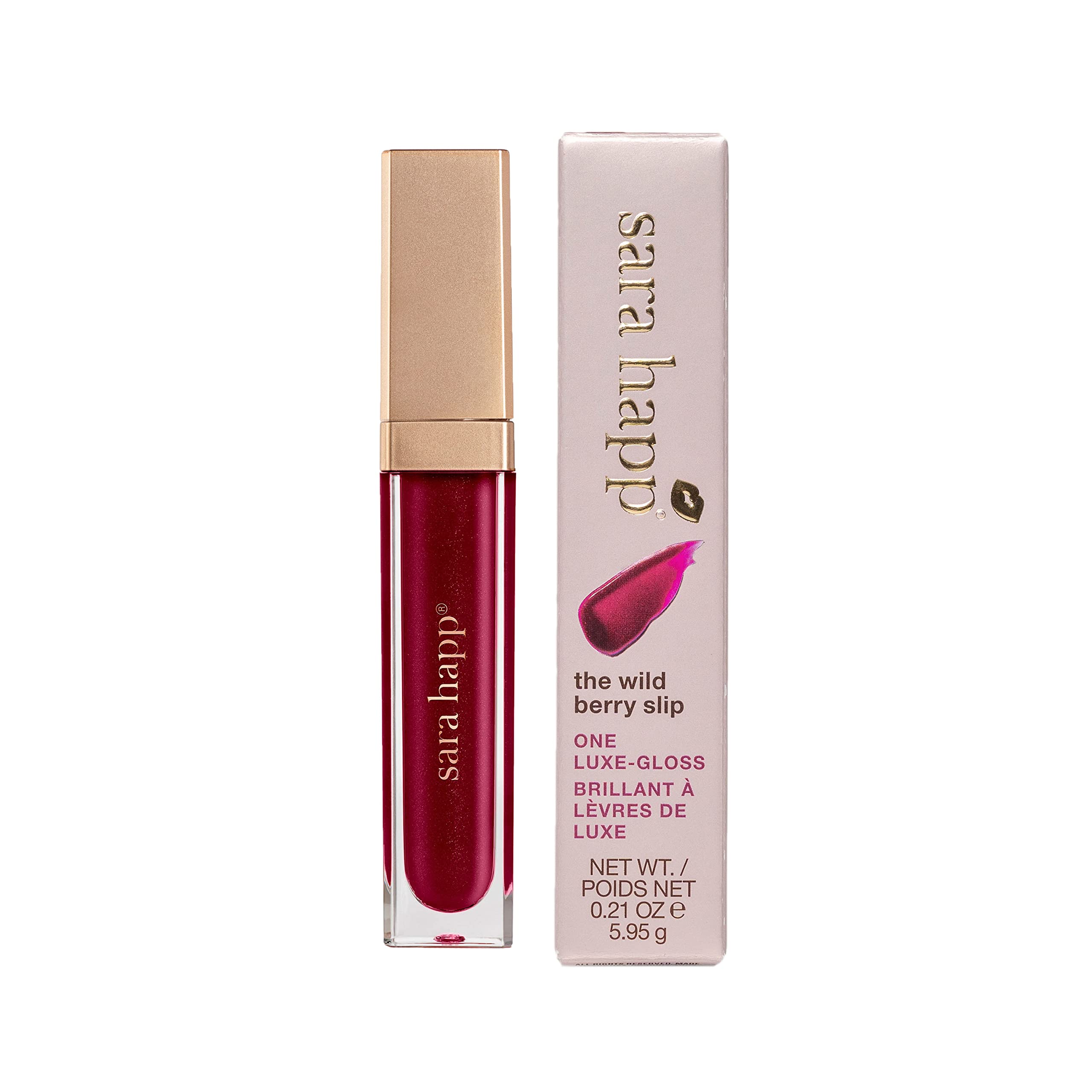 Sara Happ Wild Berry Slip Luxe Gloss – High-Impact Shine & Long-Lasting Hydration (0.21 fl oz)