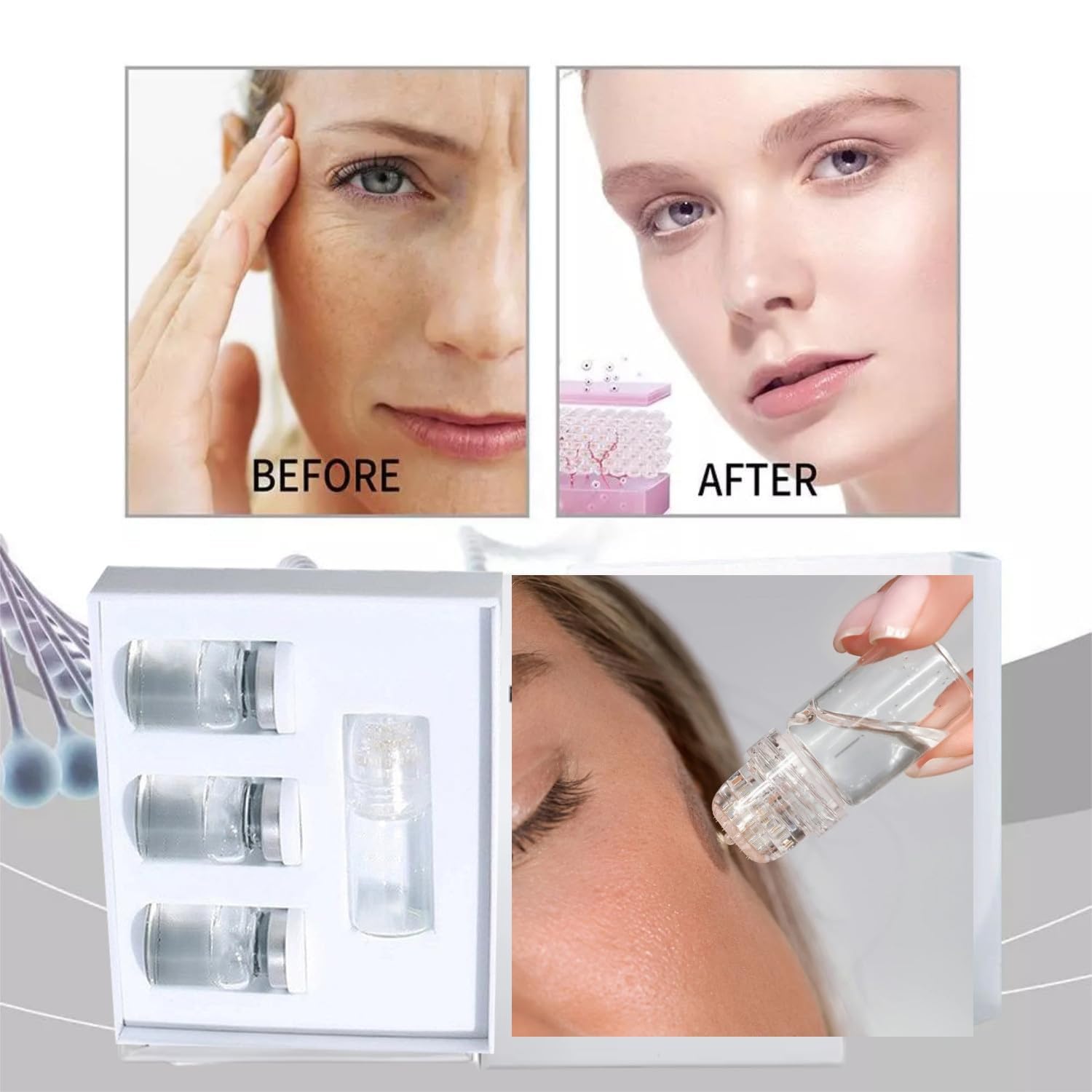 Saranova Beauty Micro Infusion System for Face — Moisturizing Serum & Stamp (1-Month Supply)