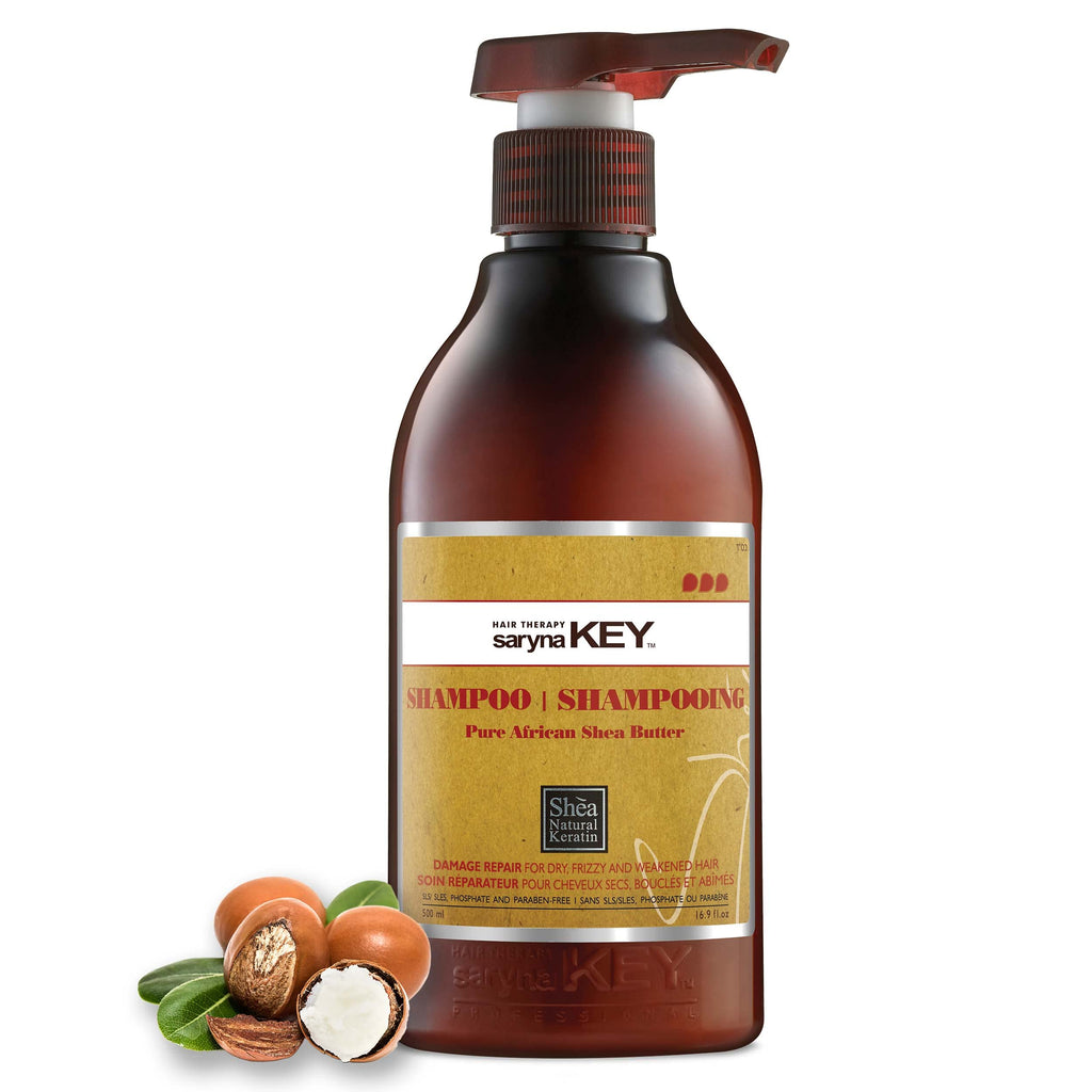 Saryna Key Shampoo for Damaged Hair with Pure African Shea Butter – Moisturizing, Sulfate Free, Cruelty Free (500ml)