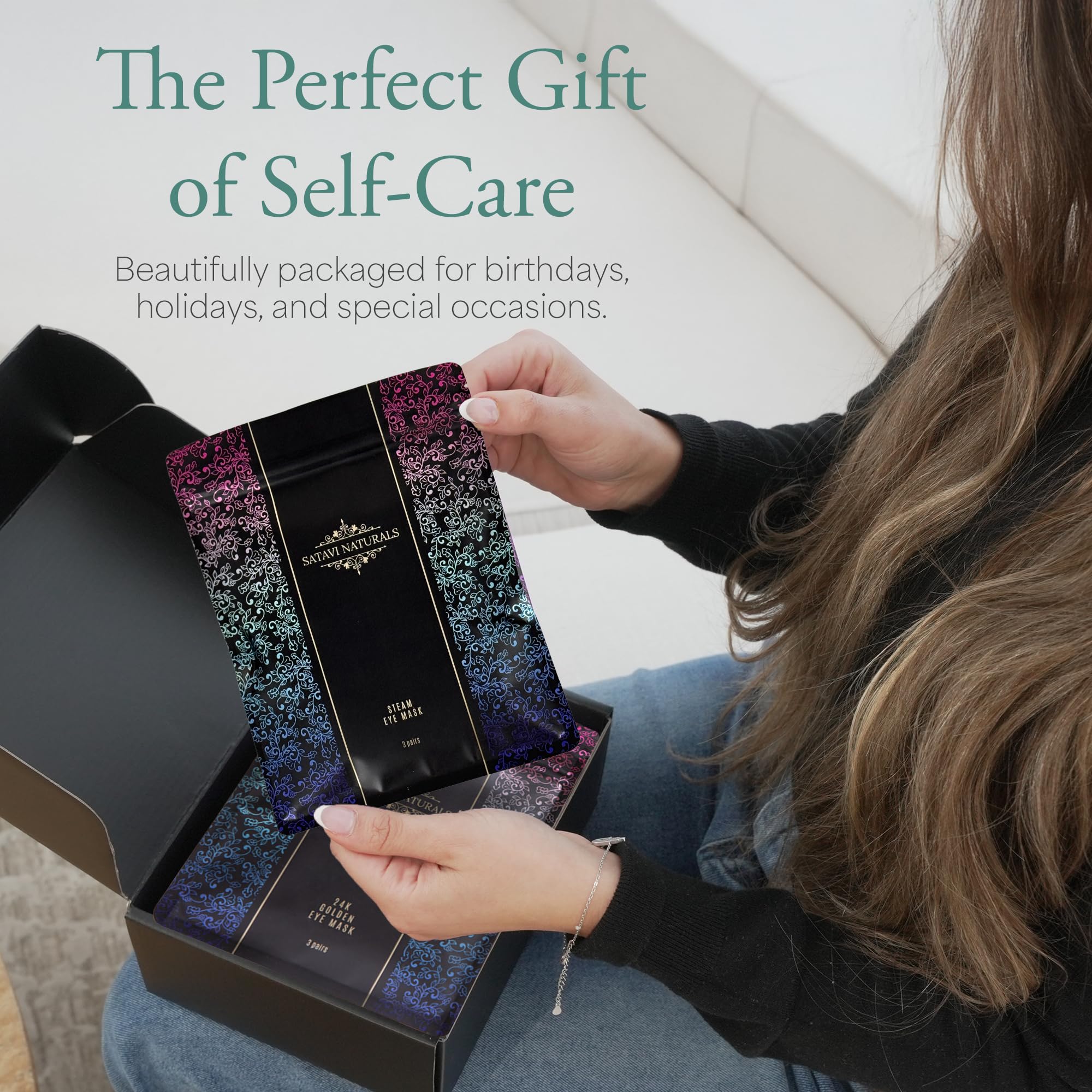 Satavi Naturals Spa Gift Set – Mini Spa Retreat with Bath Bombs & 24K Eye Masks