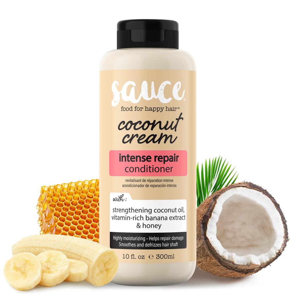 SAUCE BEAUTY Coconut Cream Conditioner – Paraben & Sulfate-Free Hydration for Dry, Frizzy Hair (10 oz)