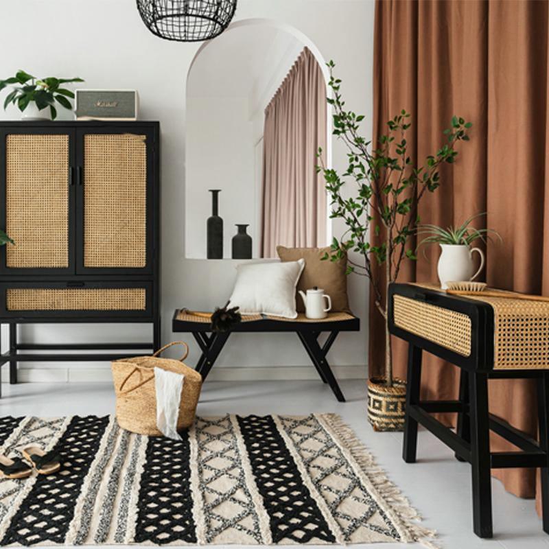 Saul Rattan Side Table, Bedside Table