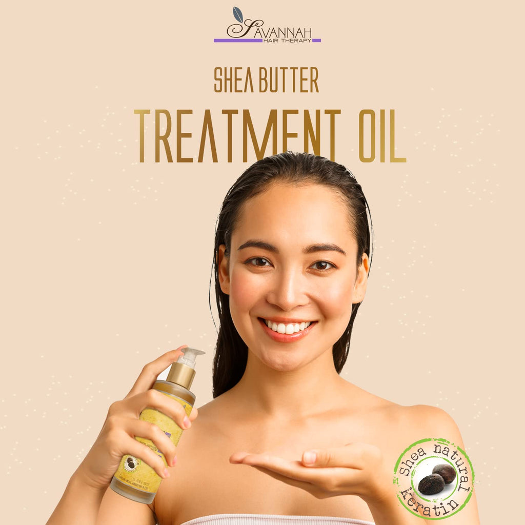 Savannah Hair Therapy Hair Oil with Shea Butter & Keratin – Restore, Revive, Nourish (3.38 fl oz)