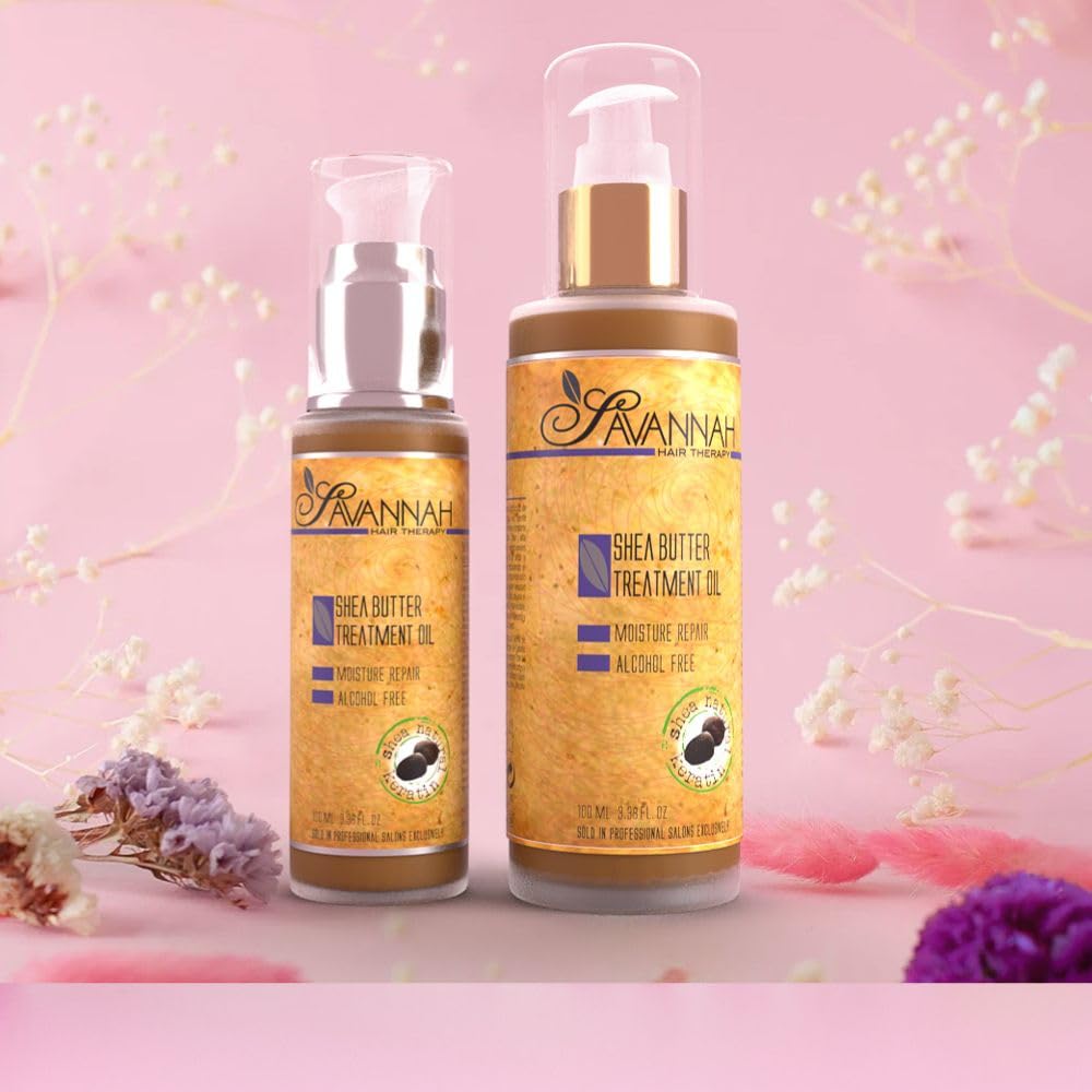 Savannah Hair Therapy Hair Oil with Shea Butter & Keratin – Restore, Revive, Nourish (3.38 fl oz)