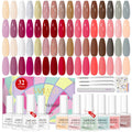 SAVILAND 42PCS Gel Nail Polish Set – 32 Colors + Base & Top Coats (Soak-Off)