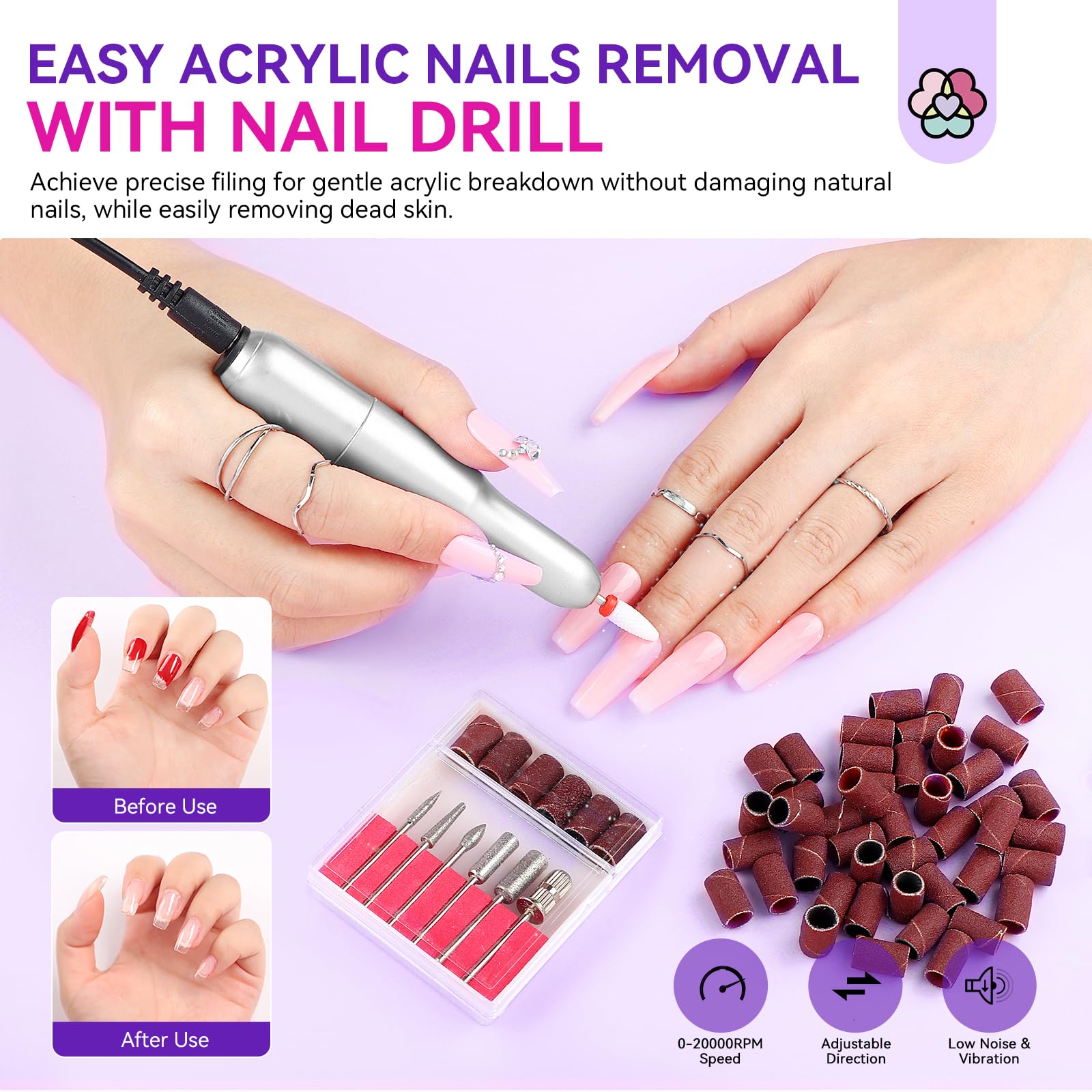 SAVILAND Acrylic Nail Kit with Drill & Essentials | Beginner DIY Salon Quality