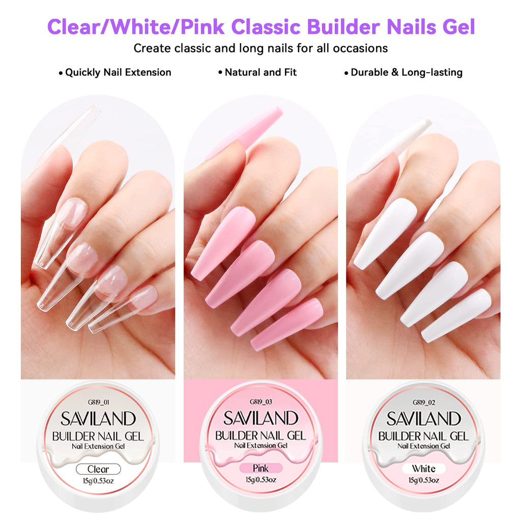 SAVILAND Acrylic Nail Kit with Drill – DIY Nail Extensions, Gel Polish & Portable Lamp