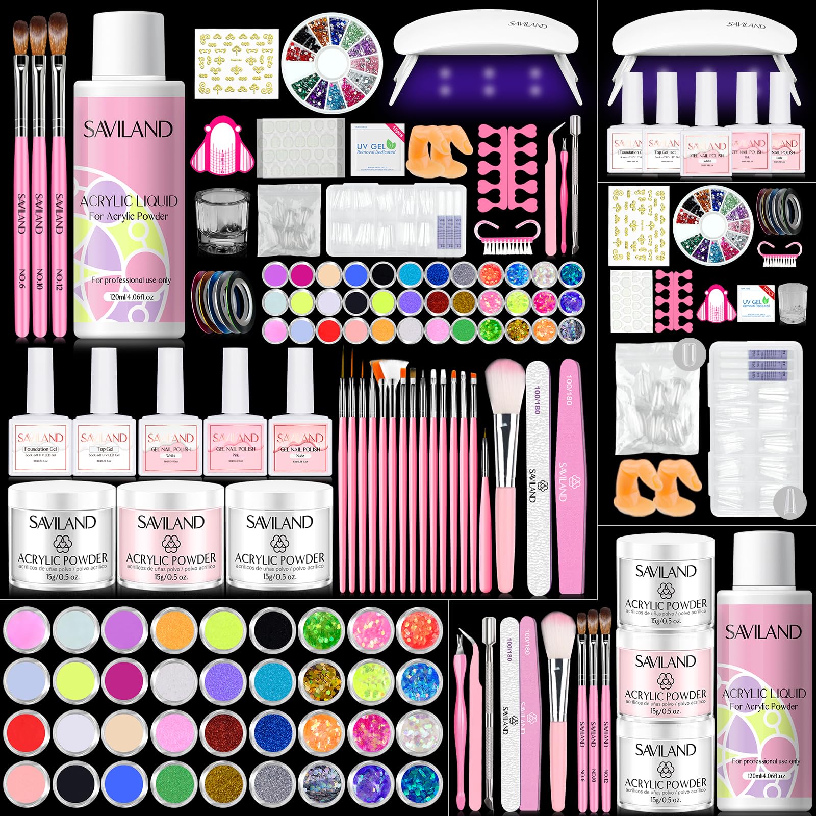 SAVILAND Acrylic Nail Kit with Everything | Beginner DIY Nails Set