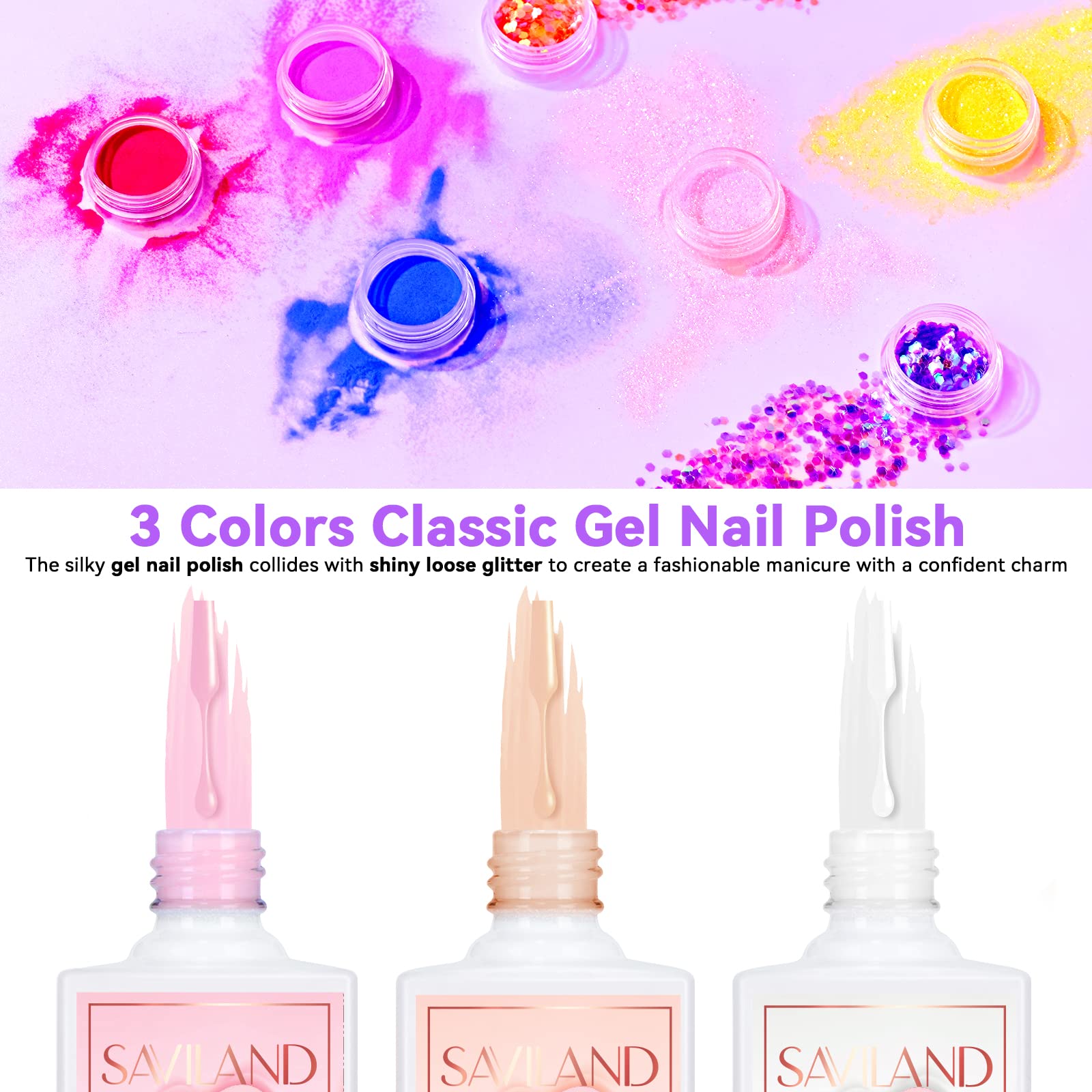 SAVILAND Acrylic Nail Kit with Drill – DIY Nail Extensions, Gel Polish & Portable Lamp
