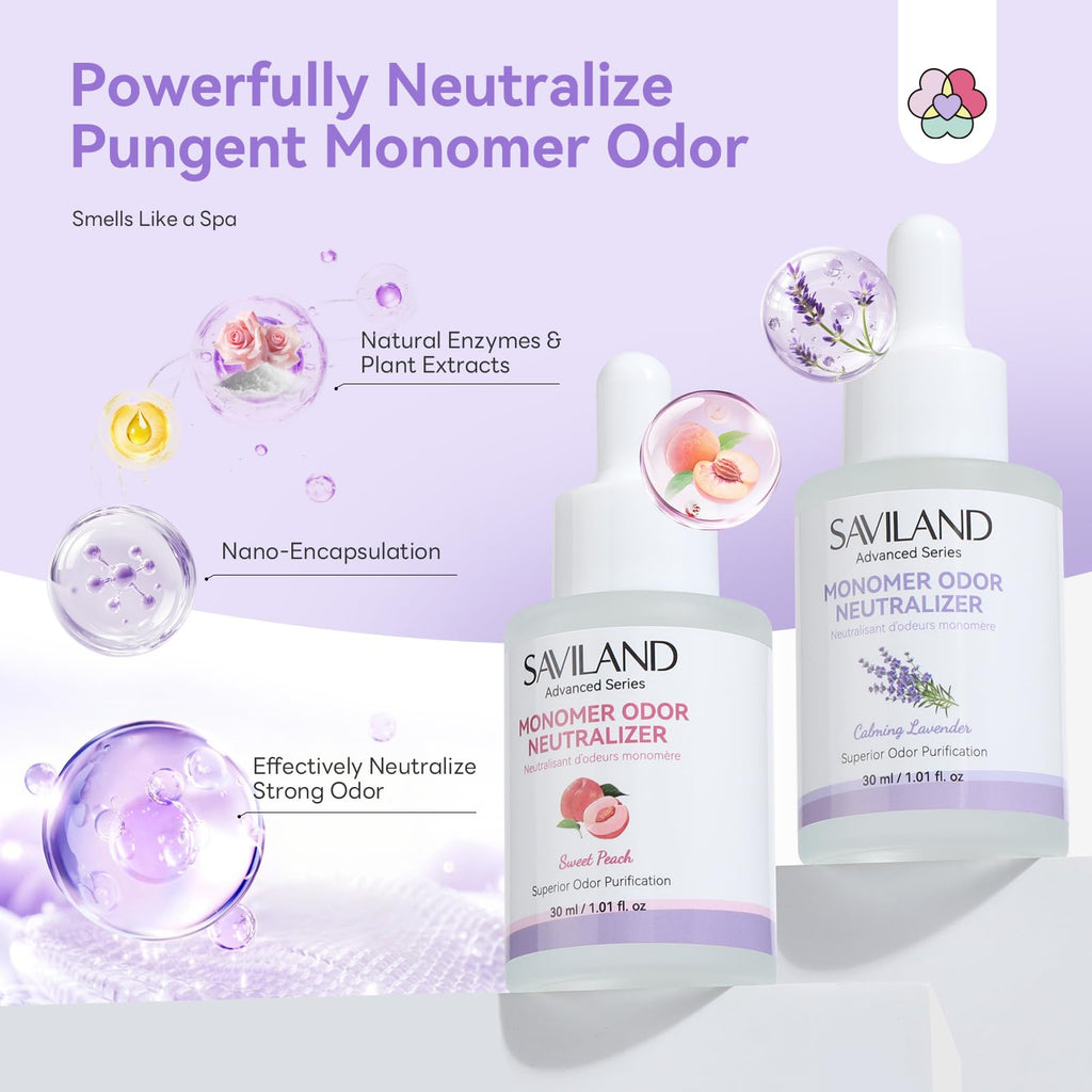 SAVILAND Advanced Monomer Drops 2PCS – Peach Lavender Scent for Odor Purification (1.01 fl oz)