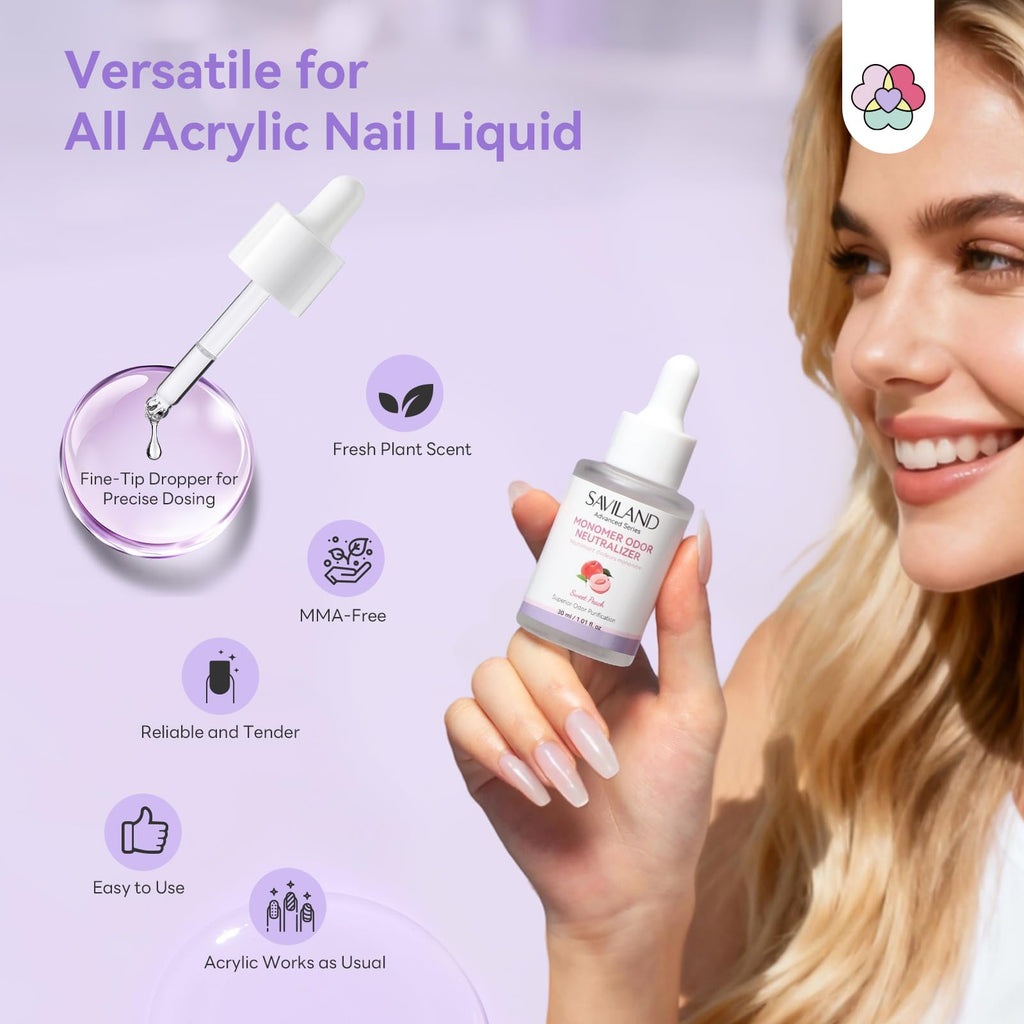 SAVILAND Advanced Monomer Drops 2PCS – Peach Lavender Scent for Odor Purification (1.01 fl oz)