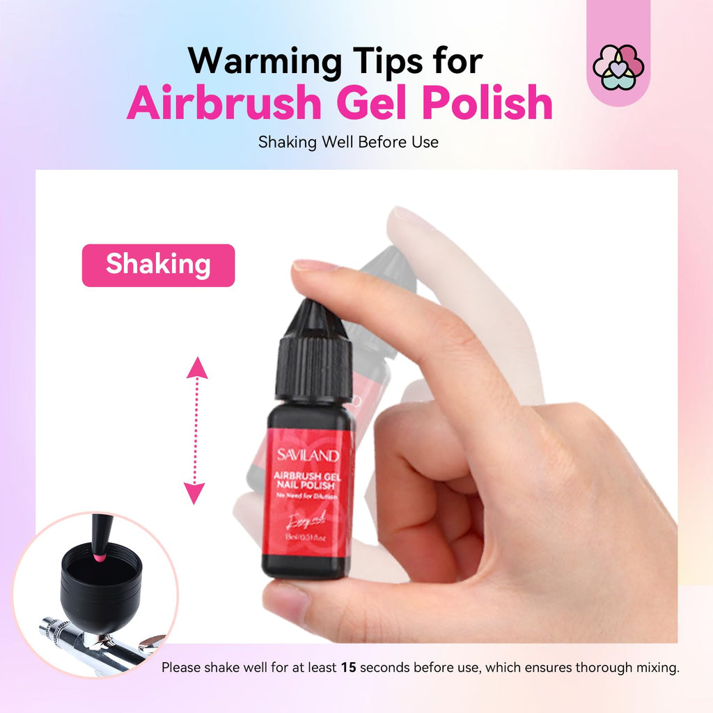 SAVILAND Airbrush Gel Nail Polish – 36 Colors, No Dilution, High Pigment for Nail Art
