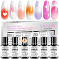 SAVILAND Dilution-Free Airbrush Gel Nail Polish – White 6x20ml, HEMA-Free, 0-Acetone
