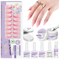 SAVILAND Almond Nail Tips – 96 Pcs, 16 Sizes, Pink White Ombre, 30 Days Wear