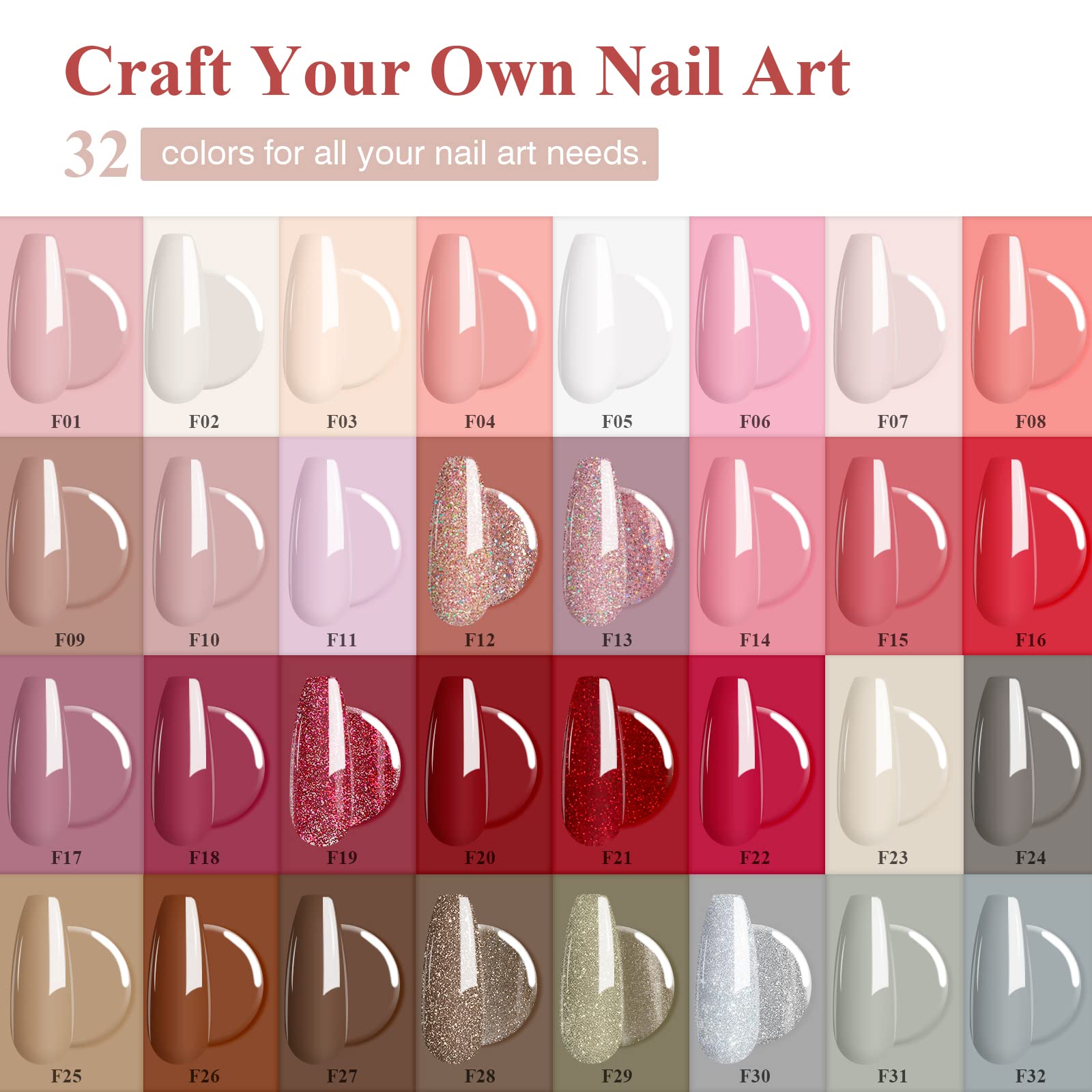 SAVILAND 42PCS Gel Nail Polish Set – 32 Colors + Base & Top Coats (Soak-Off)