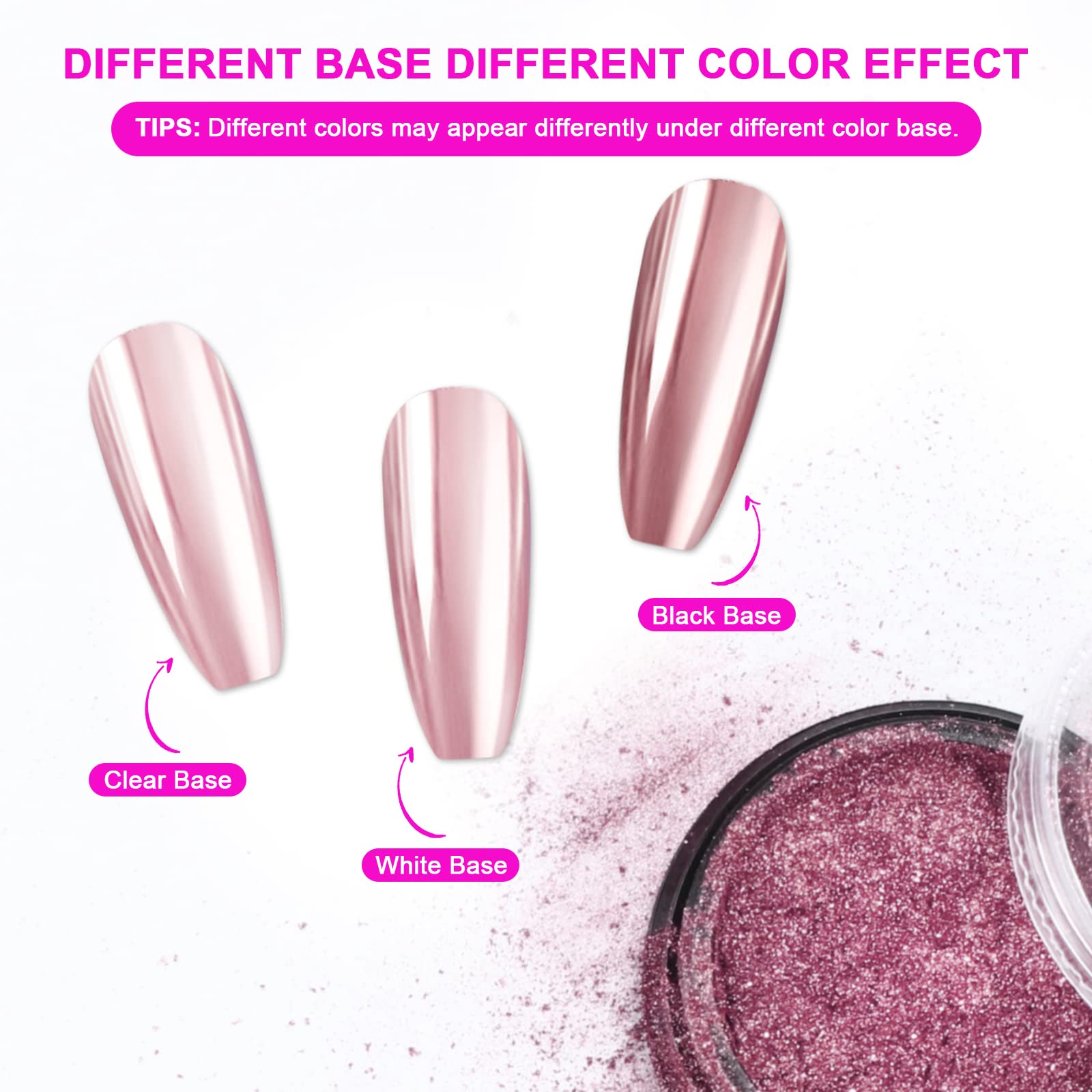Saviland Chrome Nail Powder Set – 36 Colors, Mirror & Holographic Finish