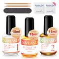 SAVILAND 15ML Nail Dehydrator & Primer with Cuticle Oil – 16 PCS Natural Acid-Free Nail Prep Kit for Gel & Acrylic Nails
