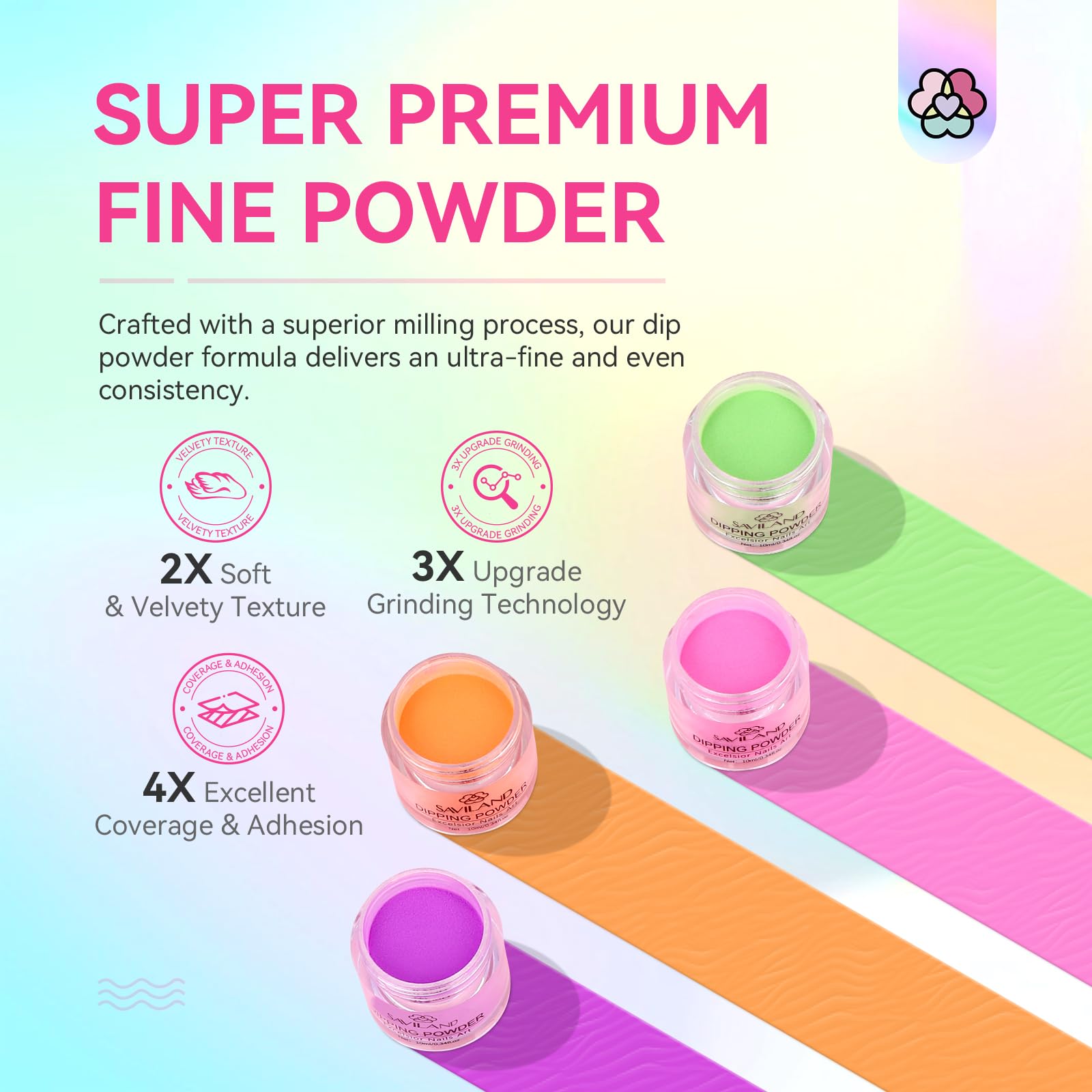 SAVILAND Dip Powder Nail Kit Starter – 29 Pcs Set with Base, Top Coat, Activator