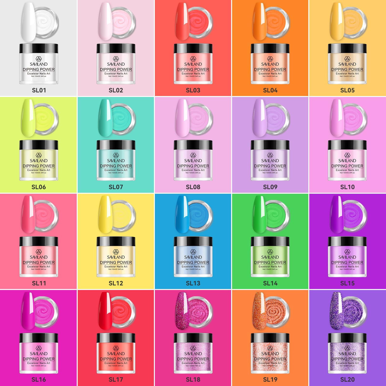SAVILAND Dip Powder Nail Kit Starter – 29 Pcs Set with Base, Top Coat, Activator