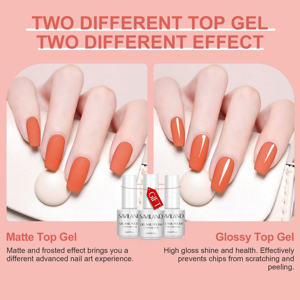SAVILAND Gel Nail Polish Kit – 30 Pastel Colors + Base & Glossy Matte Top Gels