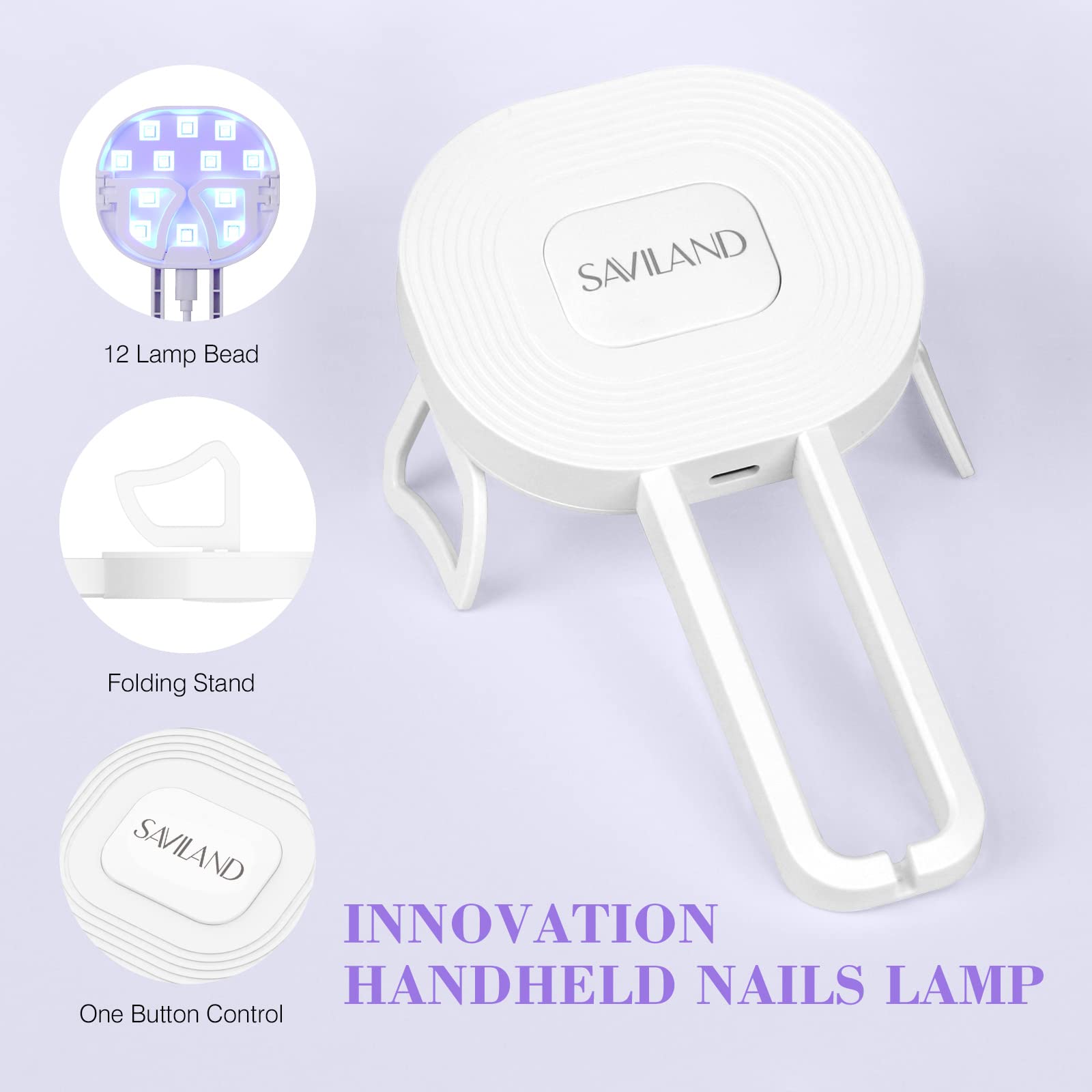 SAVILAND Gel Nail Kit - Starter Set with Upgraded UV/LED Lamp, 500 Coffin Tips, 0.5oz Glue for Easy Home DIY Nails