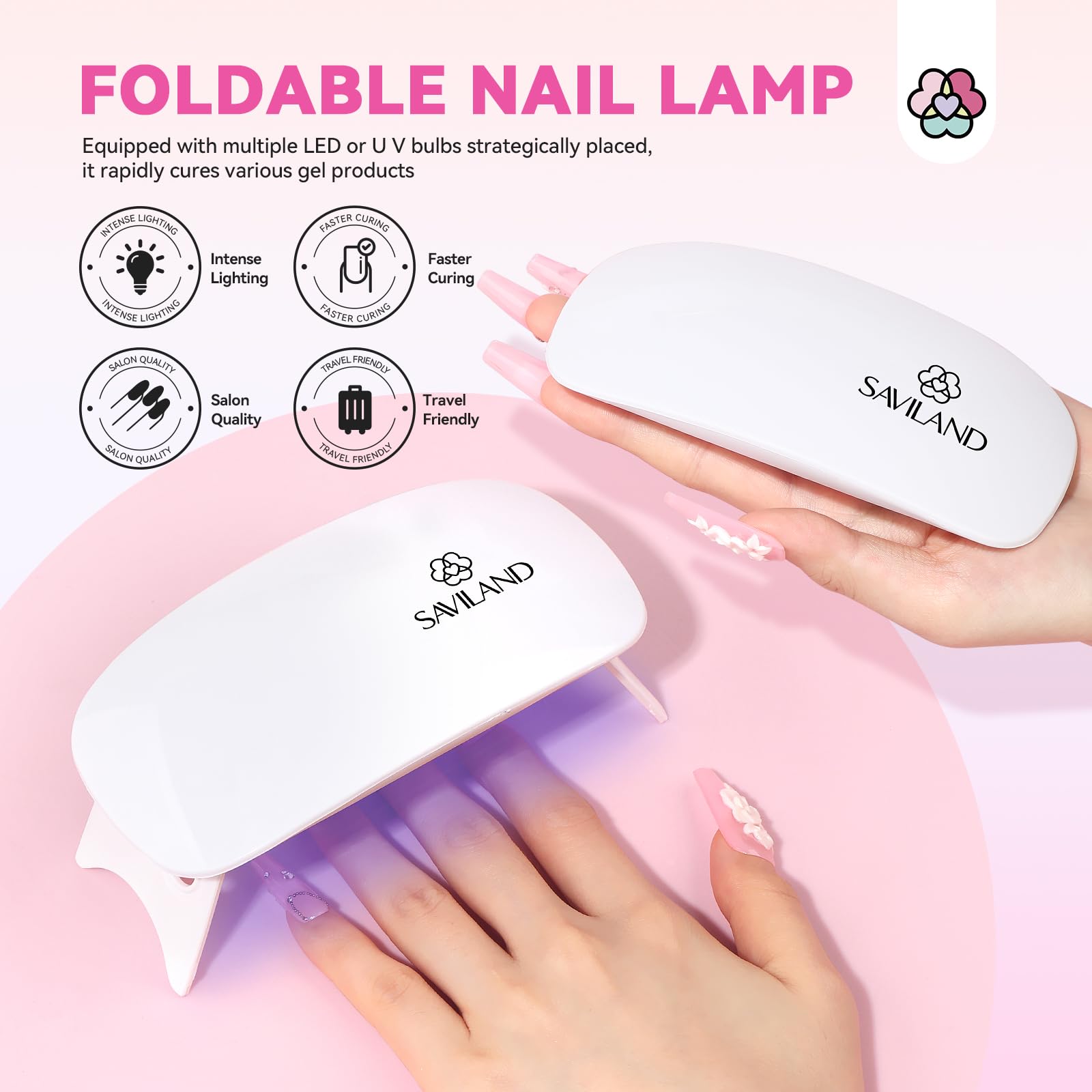 SAVILAND Acrylic Nail Kit with Everything for Beginners | Home Salon DIY Set