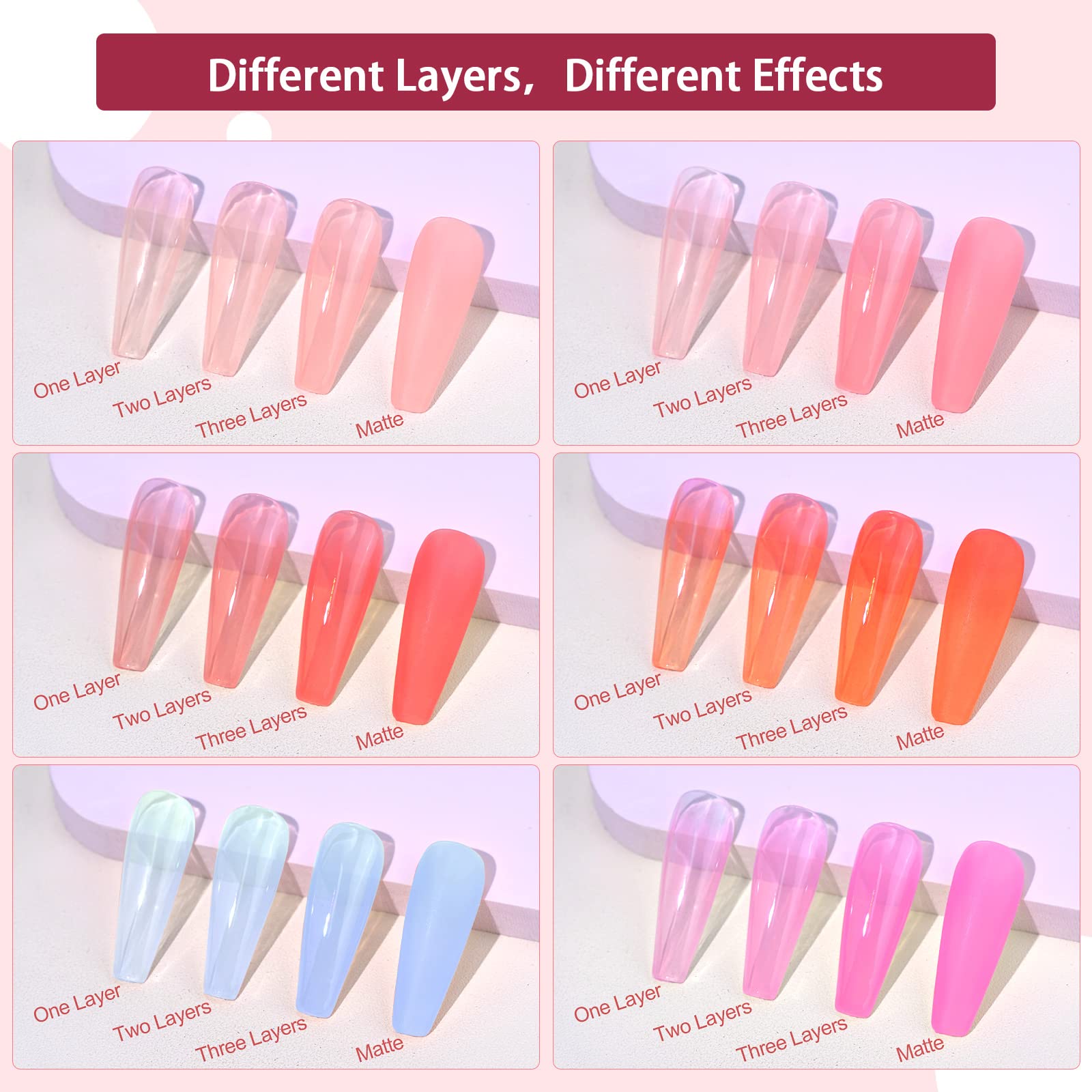 SAVILAND Jelly Gel Nail Polish Set – 30 Colors, 180 Finishes (Sheer, Matte, Glossy)