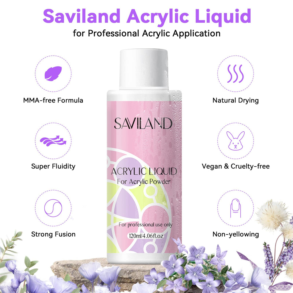SAVILAND Acrylic Nail Kit with Drill – DIY Nail Extensions, Gel Polish & Portable Lamp