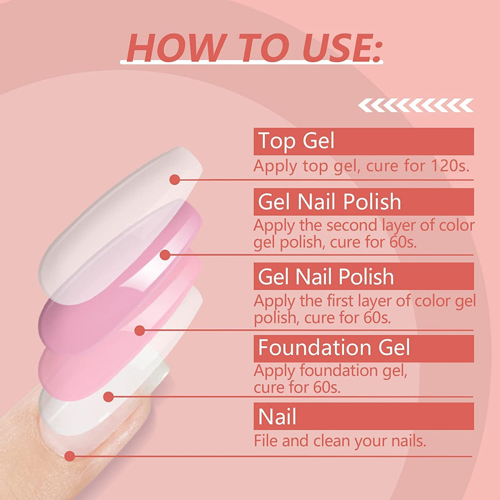 SAVILAND 42PCS Gel Nail Polish Set – 32 Colors + Base & Top Coats (Soak-Off)