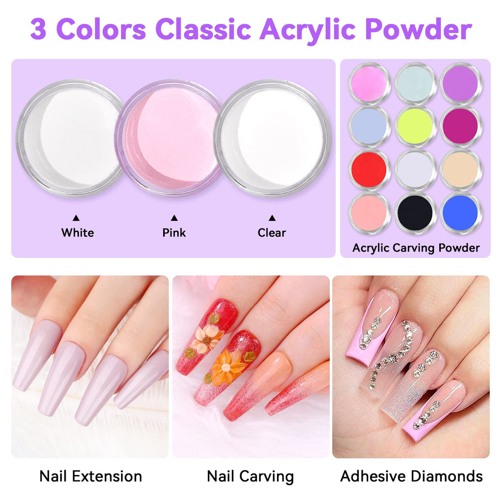 SAVILAND Acrylic Nail Kit with Drill – DIY Nail Extensions, Gel Polish & Portable Lamp