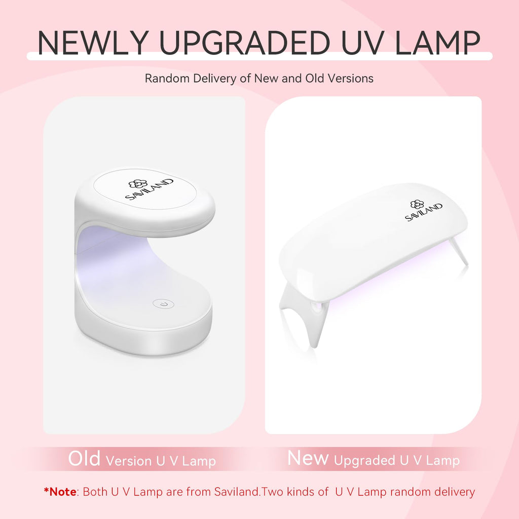 SAVILAND Acrylic Nail Kit with Drill – DIY Nail Extensions, Gel Polish & Portable Lamp