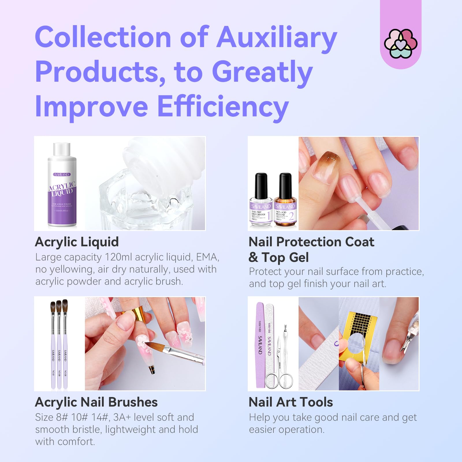 SAVILAND Professional Acrylic Nail Kit with Drill — Beginner Starter Set for Home Manicure