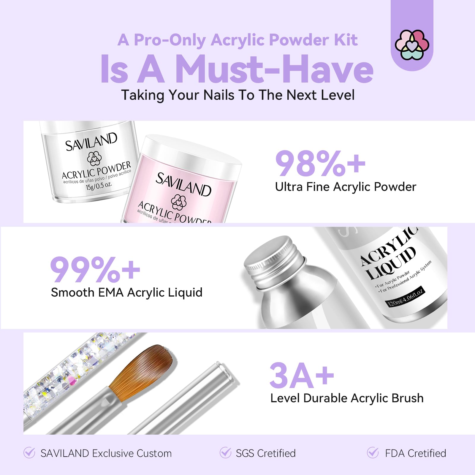 SAVILAND Acrylic Nail Kit with Drill – Professional DIY Salon Set