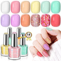 SAVILAND Nail Polish Set Quick-Dry – Summer Jelly Pastel Pink (Base & Top Coat, 0.34 oz)