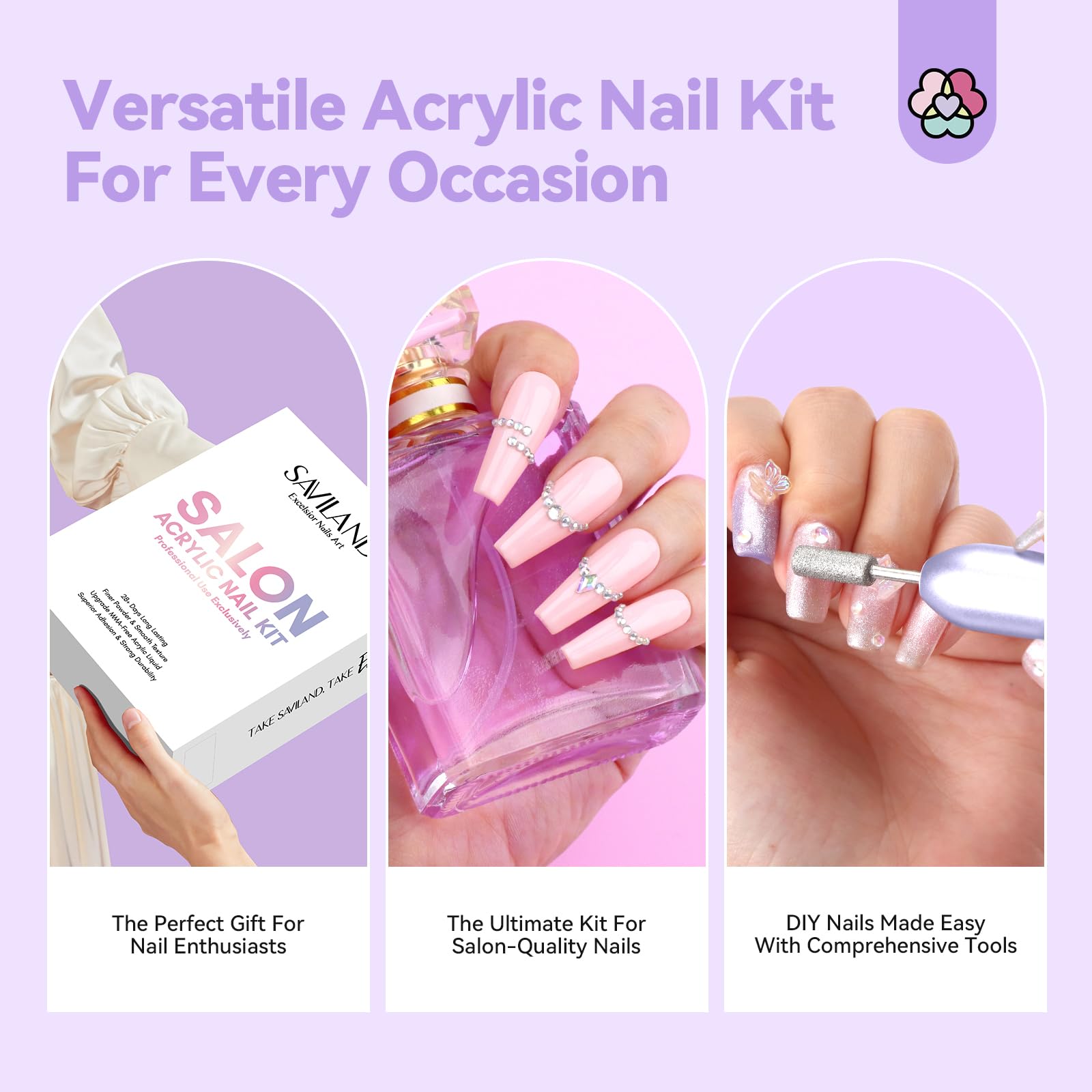 SAVILAND Acrylic Nail Kit with Drill – Professional DIY Salon Set